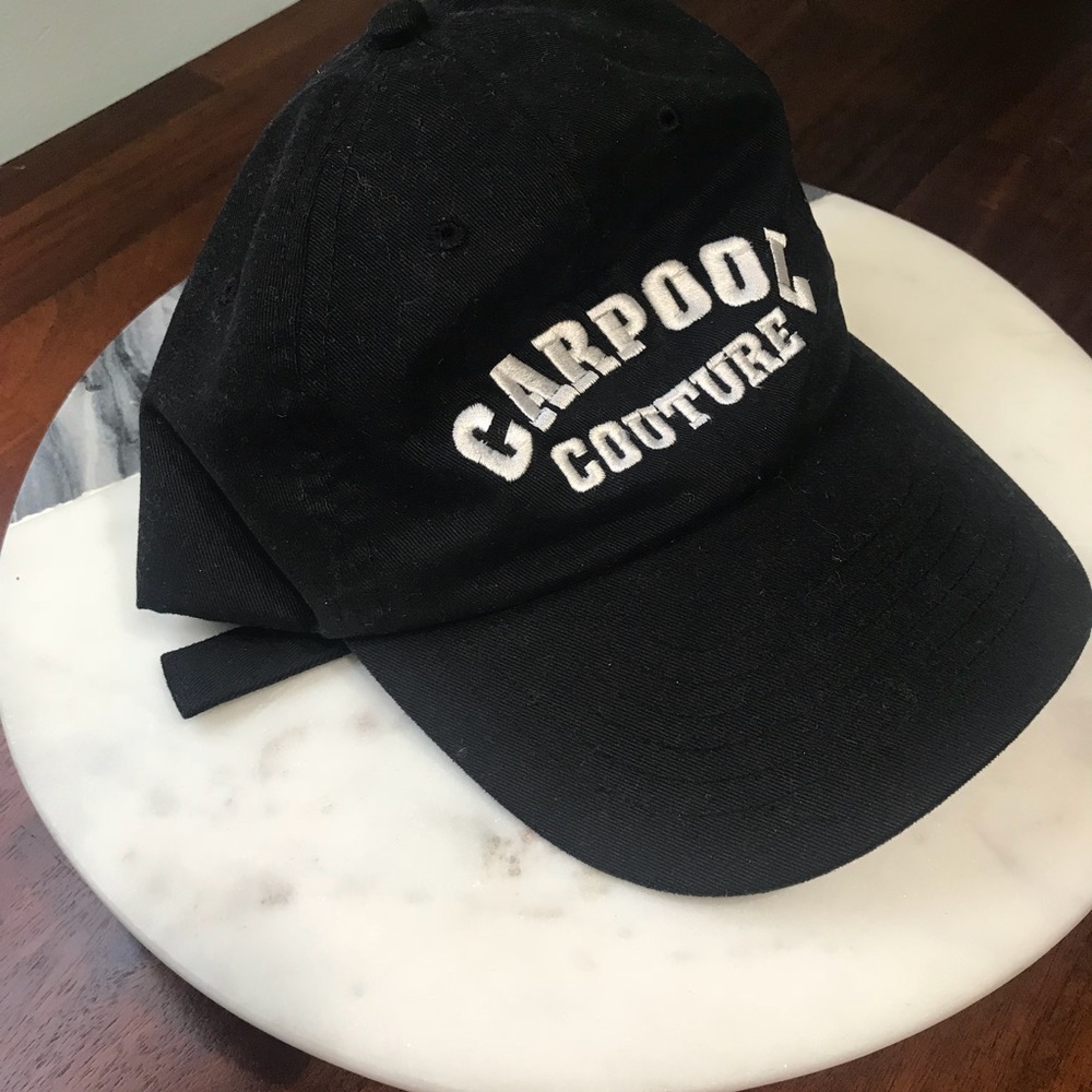 Black embroidered mom hat